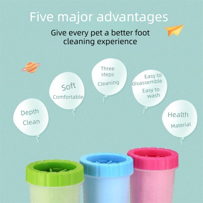 Green small size Pet Paw Cleaner Cup Portable Dog Paw Washer with Soft Silicone Bristles TPR Silicone Cleaning Cup for Muddy Paws Dogs and Cats - view 10