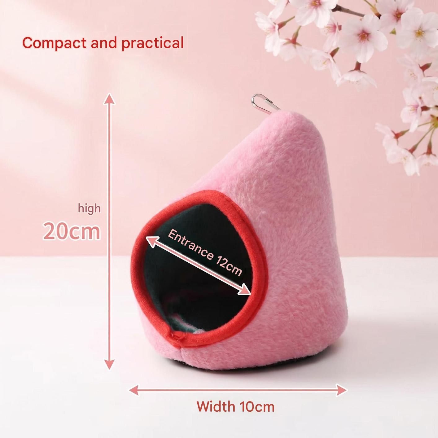 2-Pack (Pink+Blue) Hanging Hamster Cozy Nest Warm Fleece Bed for Winter Small Pet Sleep Hideaway - view 7