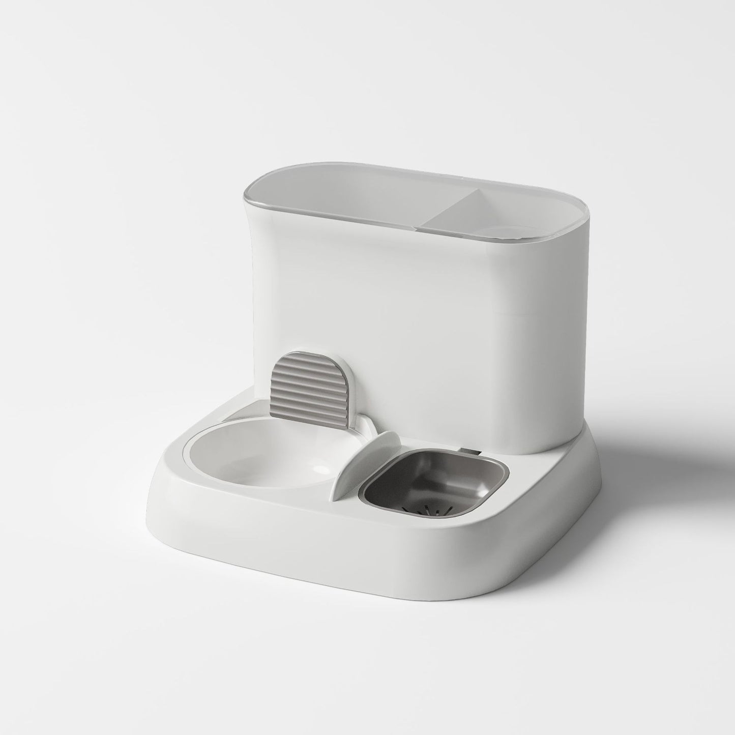 Pet automatic feeding water dispenser ceramic bowl grey 28.5 x 28.5 x 25CM