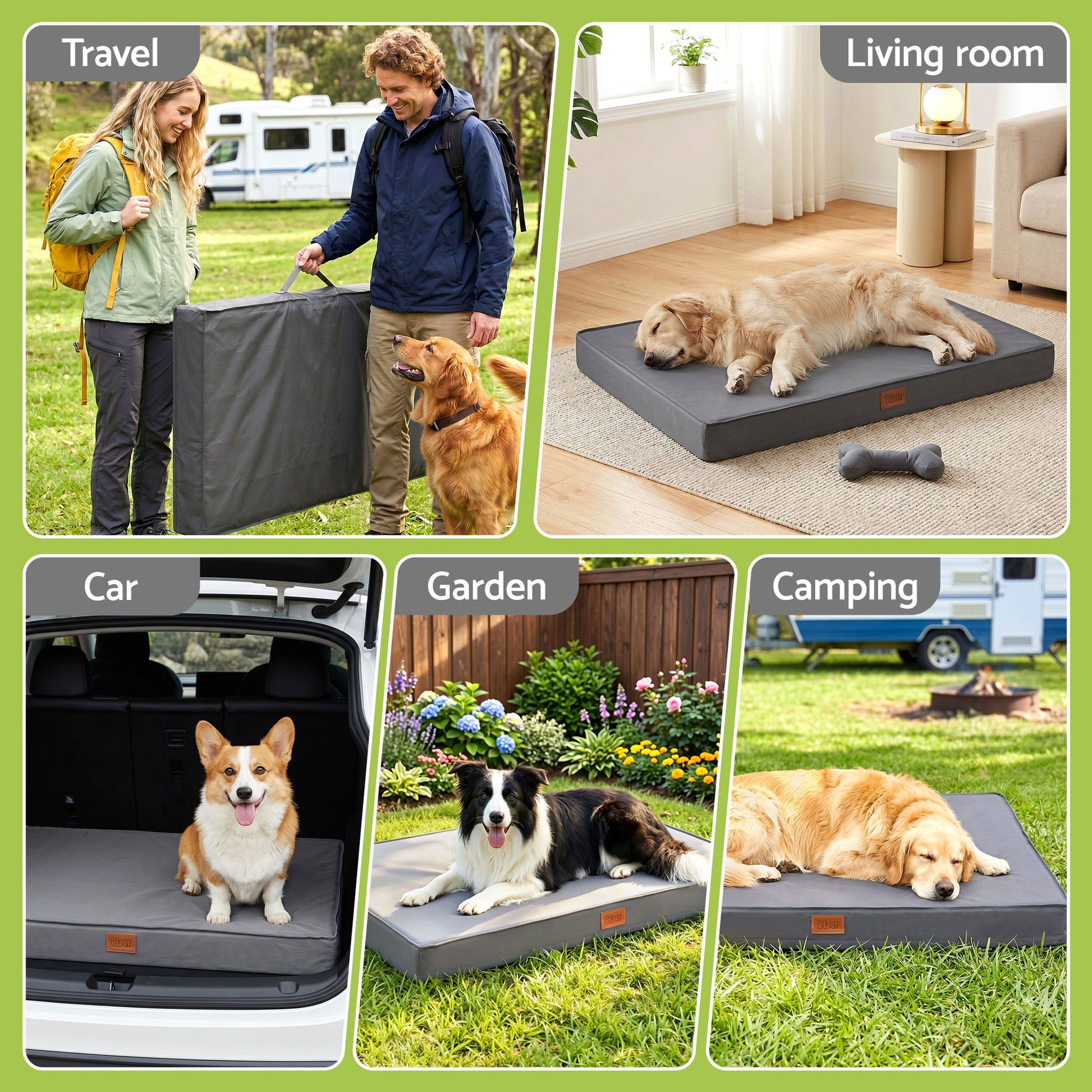 i.Pet Dog Bed Large Water-resistant Egg Crate Foam Orthopedic Pet Mat Grey - view 7