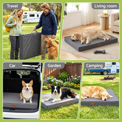 i.Pet Dog Bed Large Water-resistant Egg Crate Foam Orthopedic Pet Mat Grey - view 7