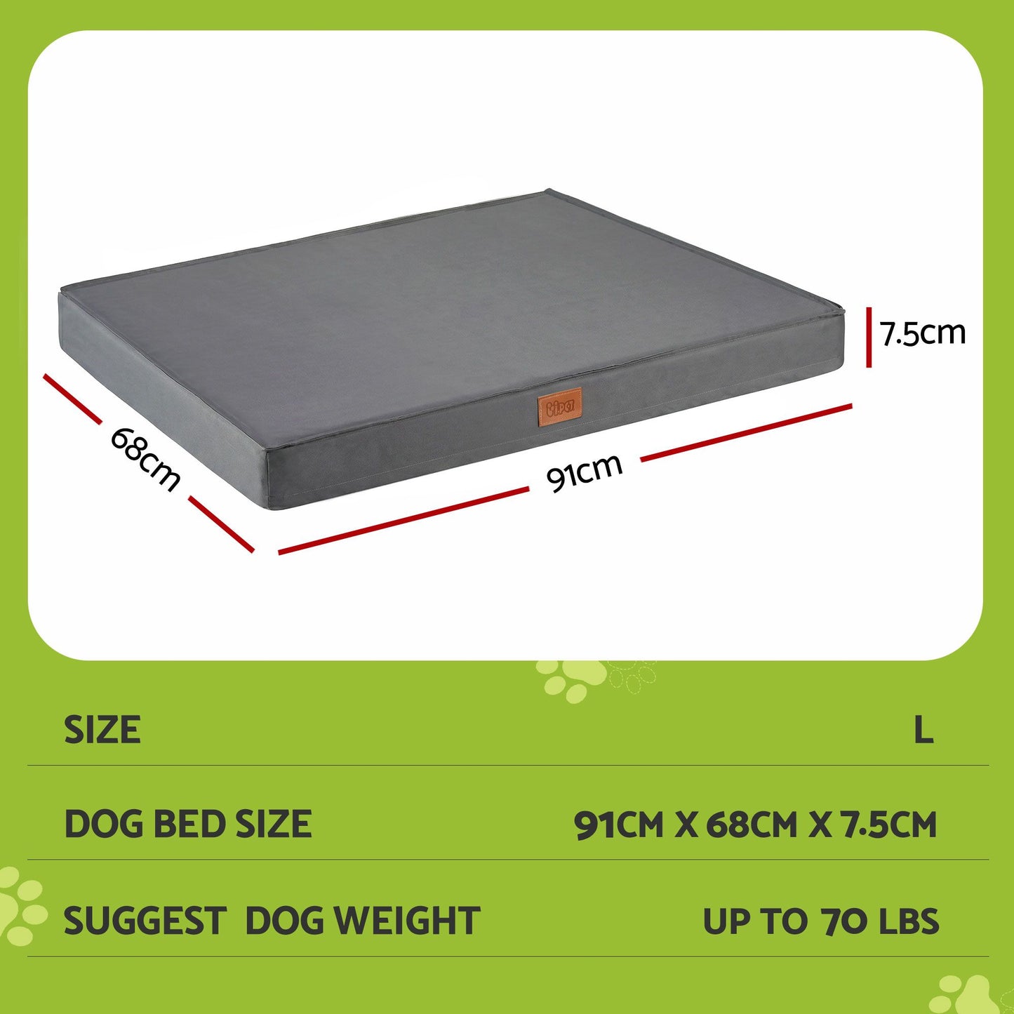 i.Pet Dog Bed Large Water-resistant Egg Crate Foam Orthopedic Pet Mat Grey - view 9