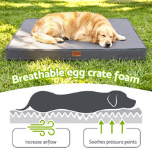 i.Pet Dog Bed XL Water-resistant Egg Crate Foam Orthopedic Pet Mat Grey - view 2