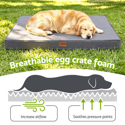 i.Pet Dog Bed XL Water-resistant Egg Crate Foam Orthopedic Pet Mat Grey - view 2