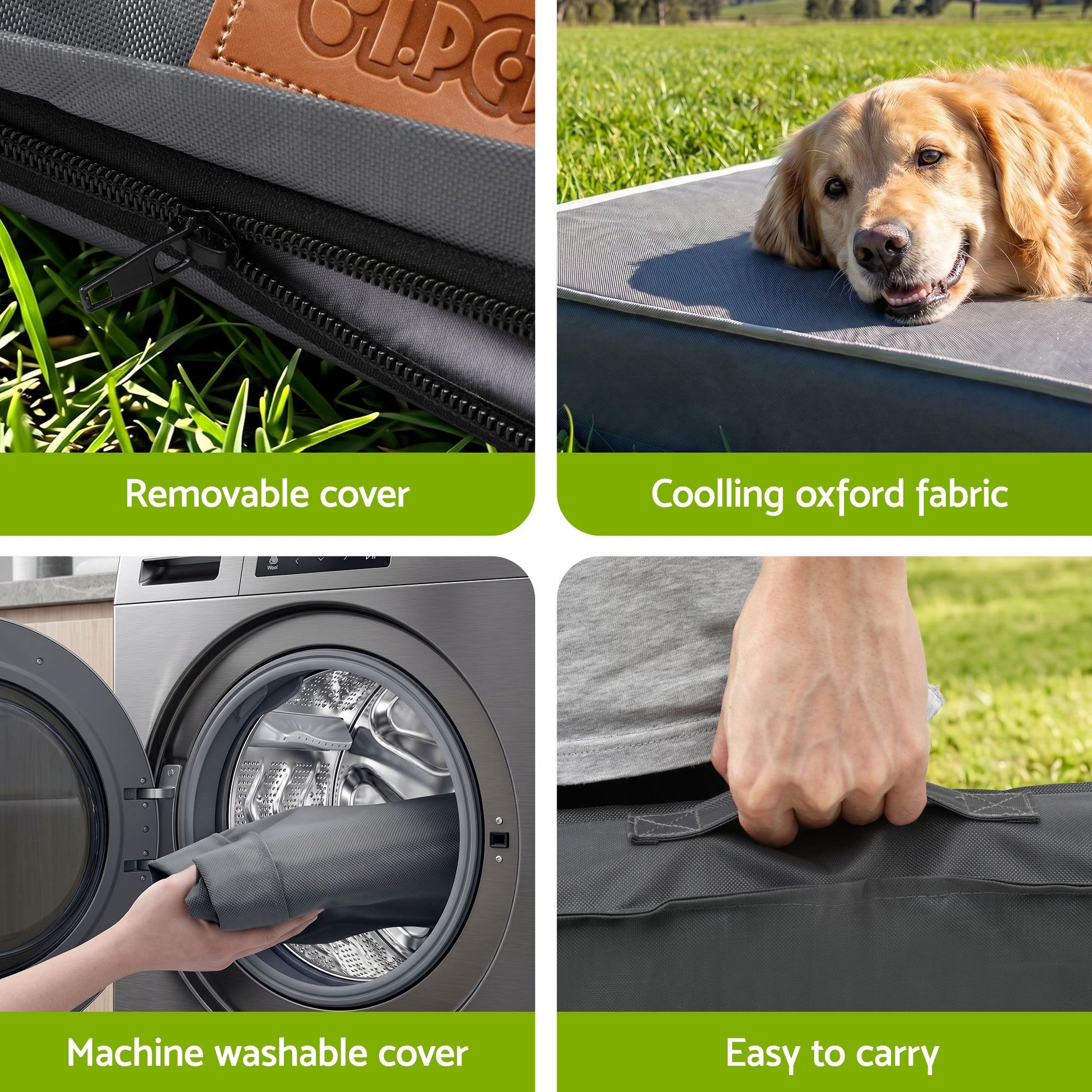i.Pet Dog Bed XL Water-resistant Egg Crate Foam Orthopedic Pet Mat Grey - view 4