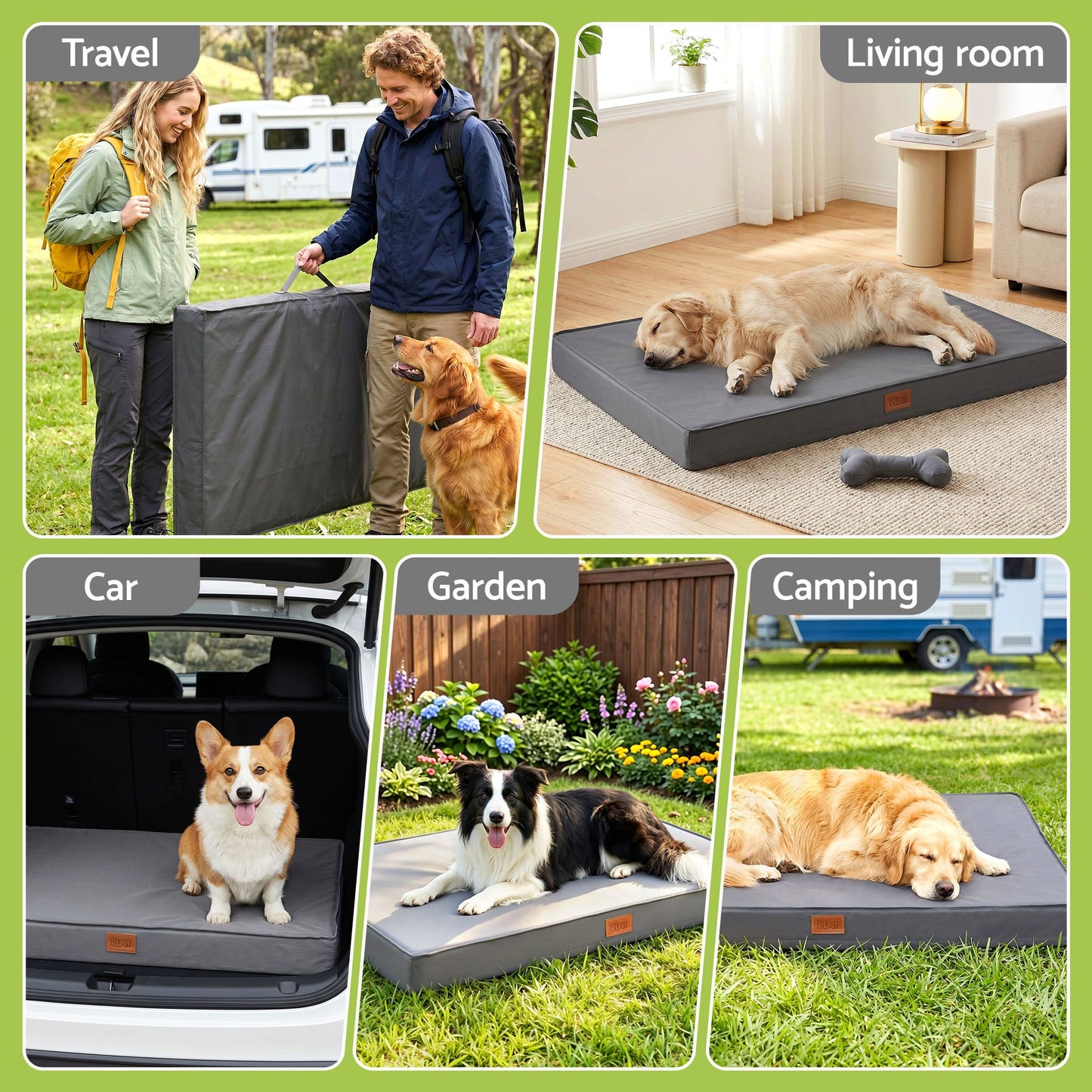 i.Pet Dog Bed XL Water-resistant Egg Crate Foam Orthopedic Pet Mat Grey - view 7