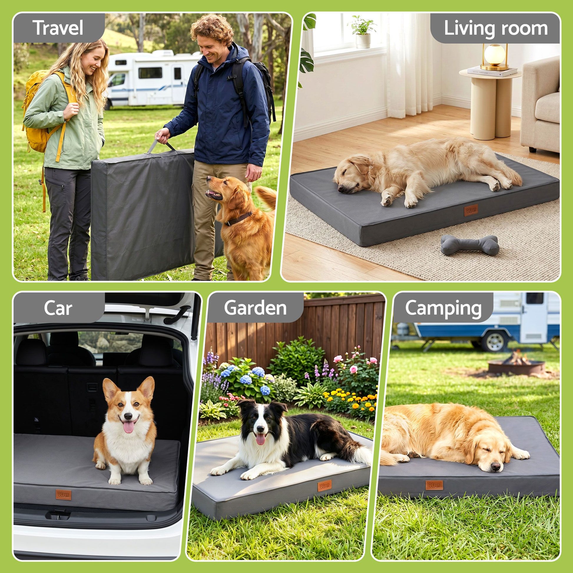 i.Pet Dog Bed XL Water-resistant Egg Crate Foam Orthopedic Pet Mat Grey - view 7