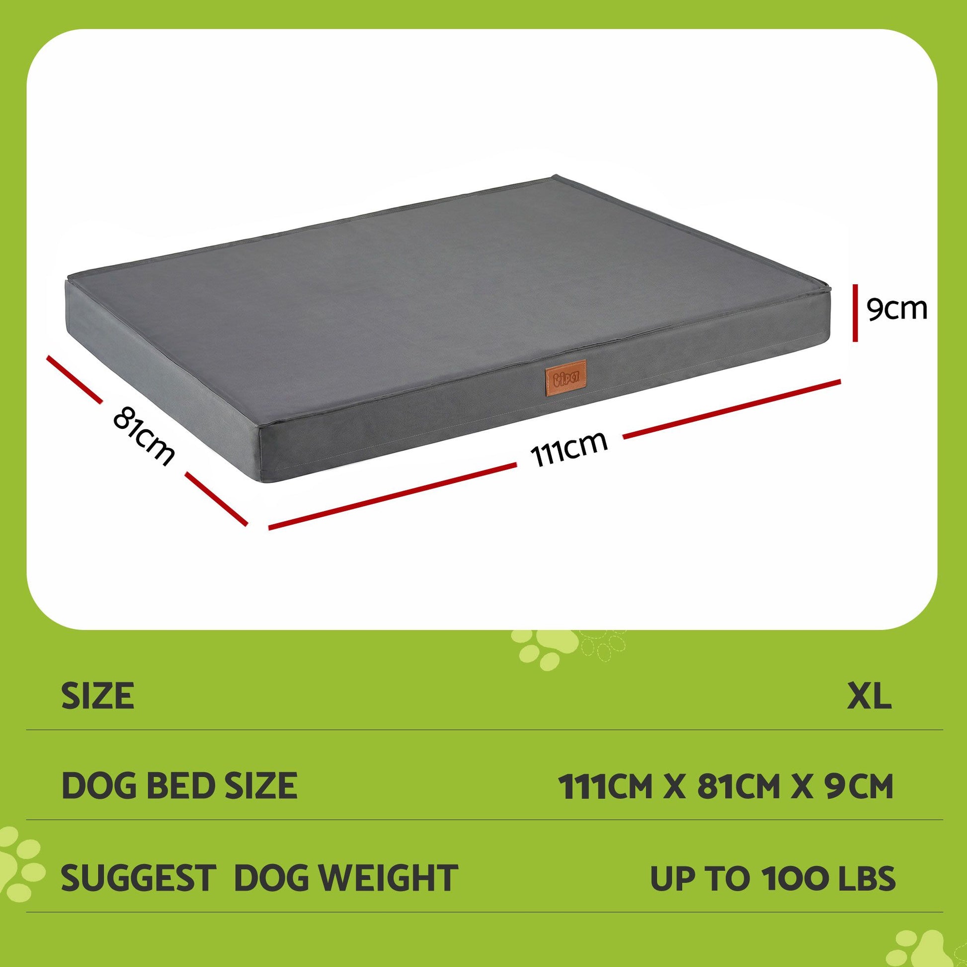 i.Pet Dog Bed XL Water-resistant Egg Crate Foam Orthopedic Pet Mat Grey - view 9