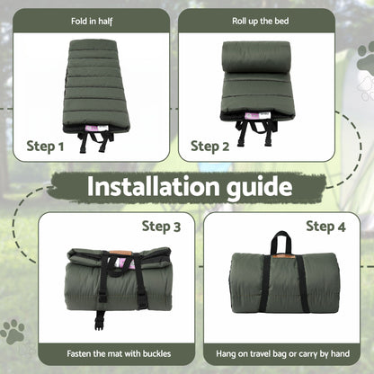 i.Pet Outdoor Dog Bed Large Water-resistant Washable Foldable Travel Dog Mat Green - view 5