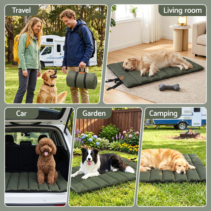 i.Pet Outdoor Dog Bed Large Water-resistant Washable Foldable Travel Dog Mat Green - view 7
