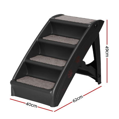 i.Pet Dog Ramp Steps For Bed Sofa Car Pet Stairs Ladder Portable Foldable Black - view 2