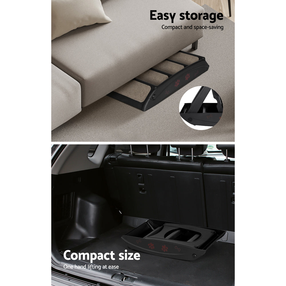 i.Pet Dog Ramp Steps For Bed Sofa Car Pet Stairs Ladder Portable Foldable Black - view 6
