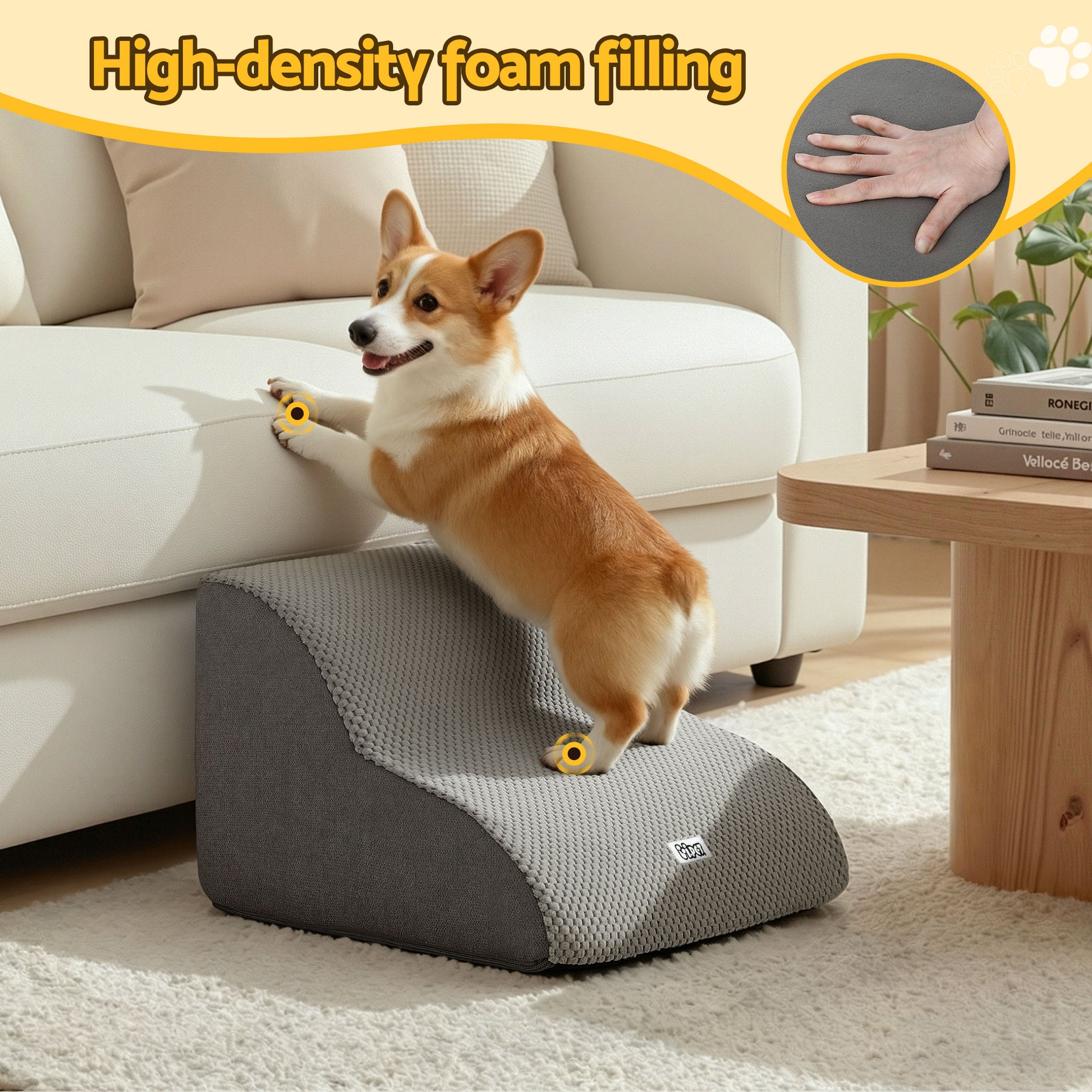 i.Pet Dog Ramp 2 Steps For Small Dogs Bed Sofa Car Foam Non-Slip Pet Cat Stairs - view 4