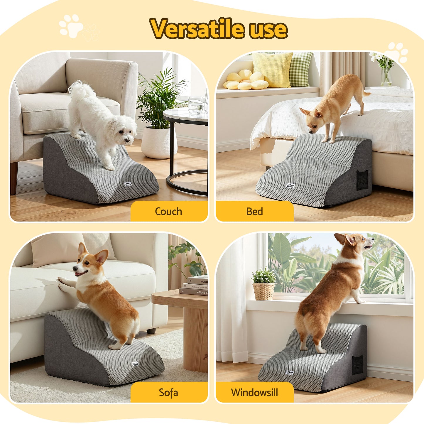 i.Pet Dog Ramp 2 Steps For Small Dogs Bed Sofa Car Foam Non-Slip Pet Cat Stairs - view 7