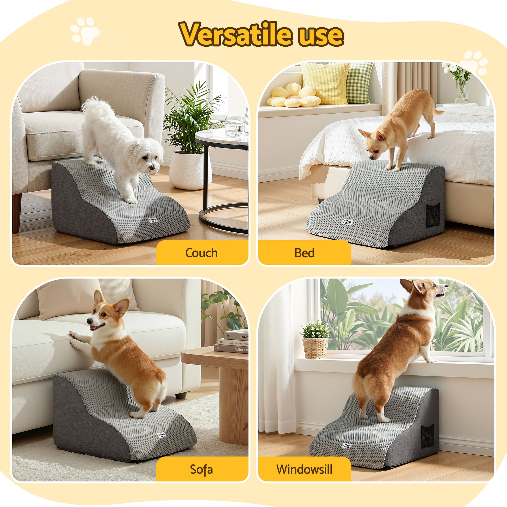 i.Pet Dog Ramp 2 Steps For Small Dogs Bed Sofa Car Foam Non-Slip Pet Cat Stairs - view 7