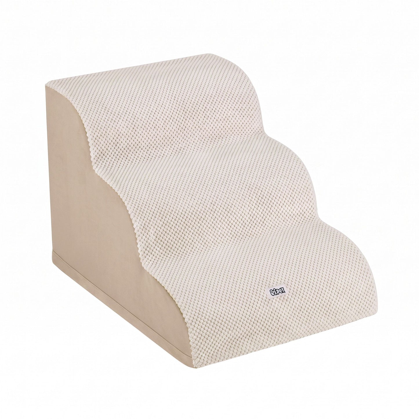 i.Pet Dog Ramp Washable Cover Stairs for Bed Sofa Foam Step Ladder 3 Tier Beige - view 4