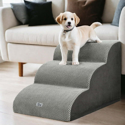 i.Pet Dog Ramp Steps Foam 3 Tier Pet Stairs For Bed Sofa Car Portable Indoor - view 7