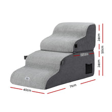 i.Pet Dog Stairs and Bed 2-in-1 Sofa Car Foam Non-Slip Washable Pet Stairs Indoor Grey - view 2