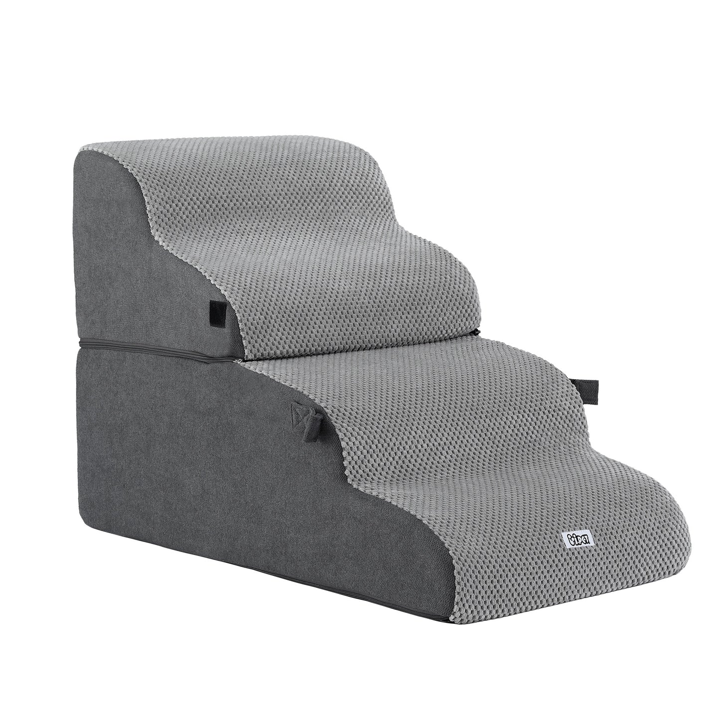 i.Pet Dog Stairs and Bed 2-in-1 Sofa Car Foam Non-Slip Washable Pet Stairs Indoor Grey - view 3