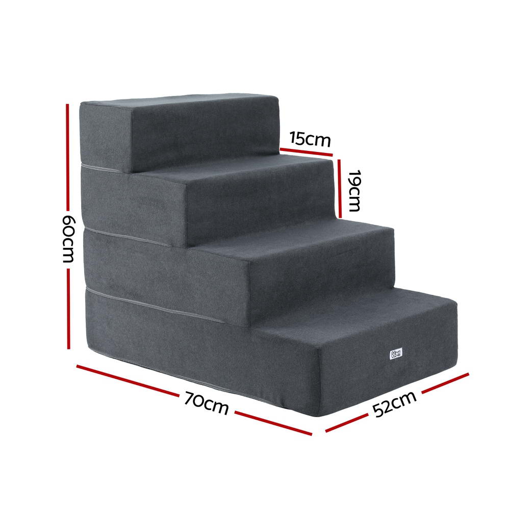 i.Pet Dog Ramp Foam Dog Cover Stairs Portable Cat Ladder For Sofa Bed 4 Steps - view 2