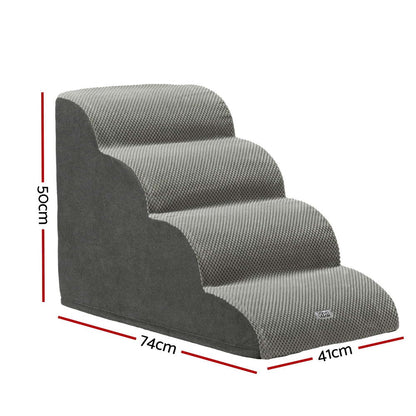 i.Pet Dog Ramp Steps Foam 4 Tier Pet Stairs For Bed Sofa Car Portable Indoor - view 2