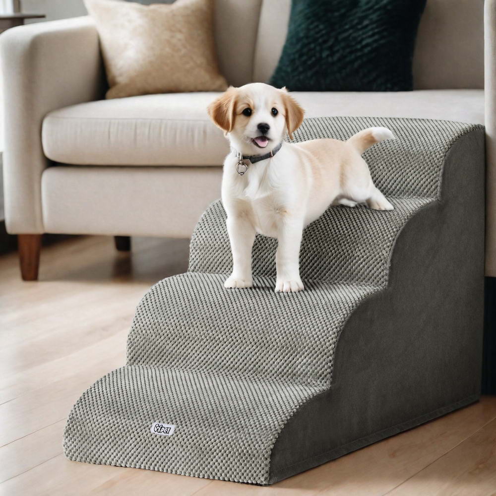 i.Pet Dog Ramp Steps Foam 4 Tier Pet Stairs For Bed Sofa Car Portable Indoor - view 8