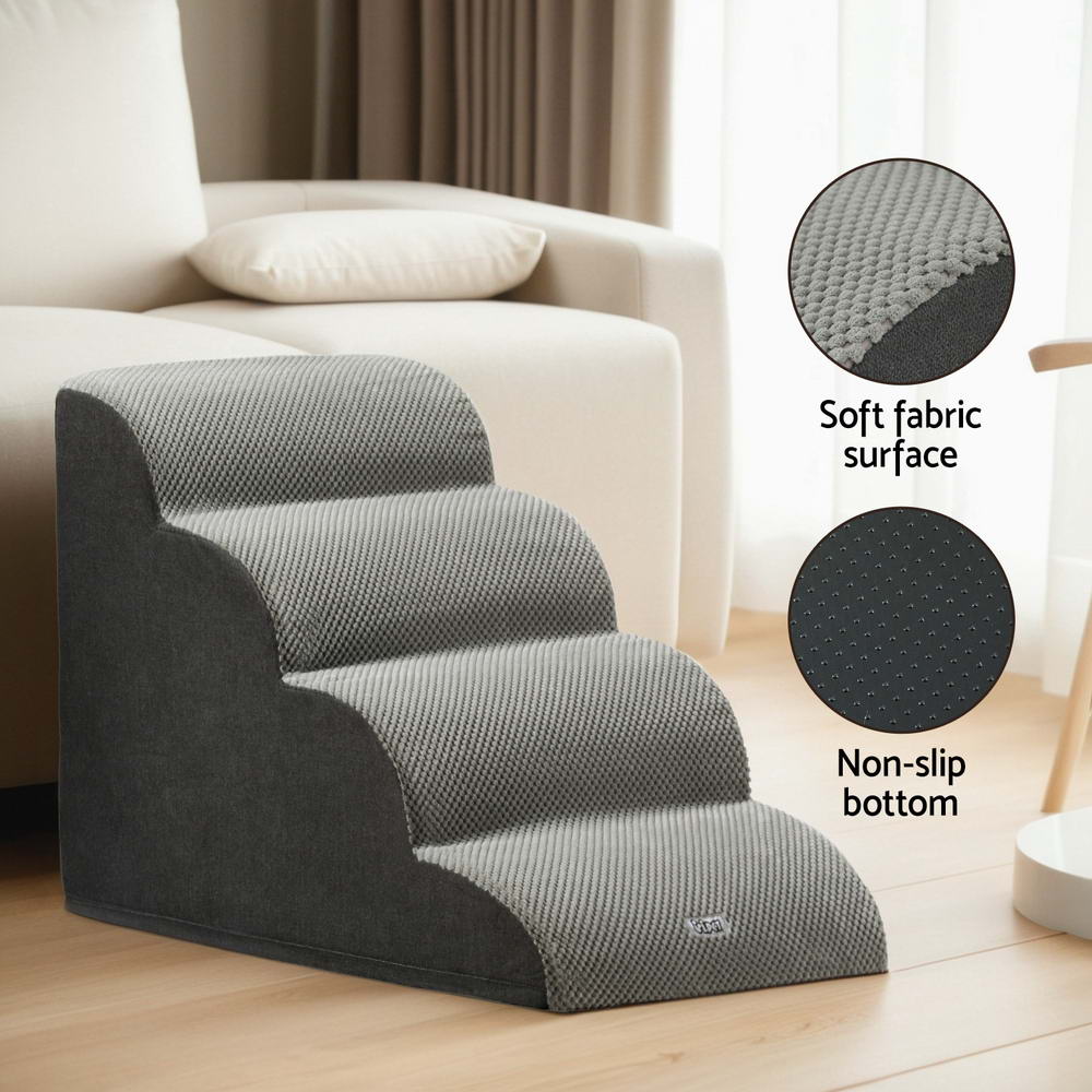 i.Pet Dog Ramp Steps Foam 4 Tier Pet Stairs For Bed Sofa Car Portable Indoor - view 5