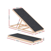 i.Pet Dog Ramp 100cm Adjustable Height Wooden Steps Stairs For Bed Sofa Car Foldable - view 2