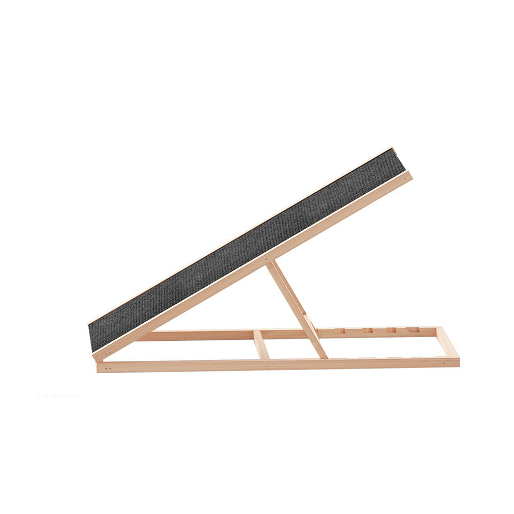 i.Pet Dog Ramp 100cm Adjustable Height Wooden Steps Stairs For Bed Sofa Car Foldable - view 3
