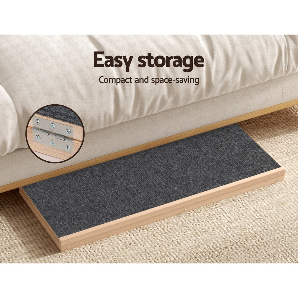 i.Pet Dog Ramp 100cm Adjustable Height Wooden Steps Stairs For Bed Sofa Car Foldable - view 6
