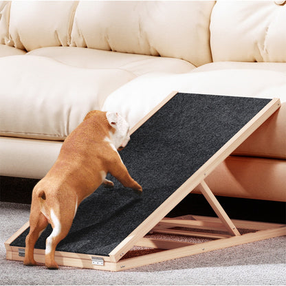 i.Pet Dog Ramp 100cm Adjustable Height Wooden Steps Stairs For Bed Sofa Car Foldable - view 7