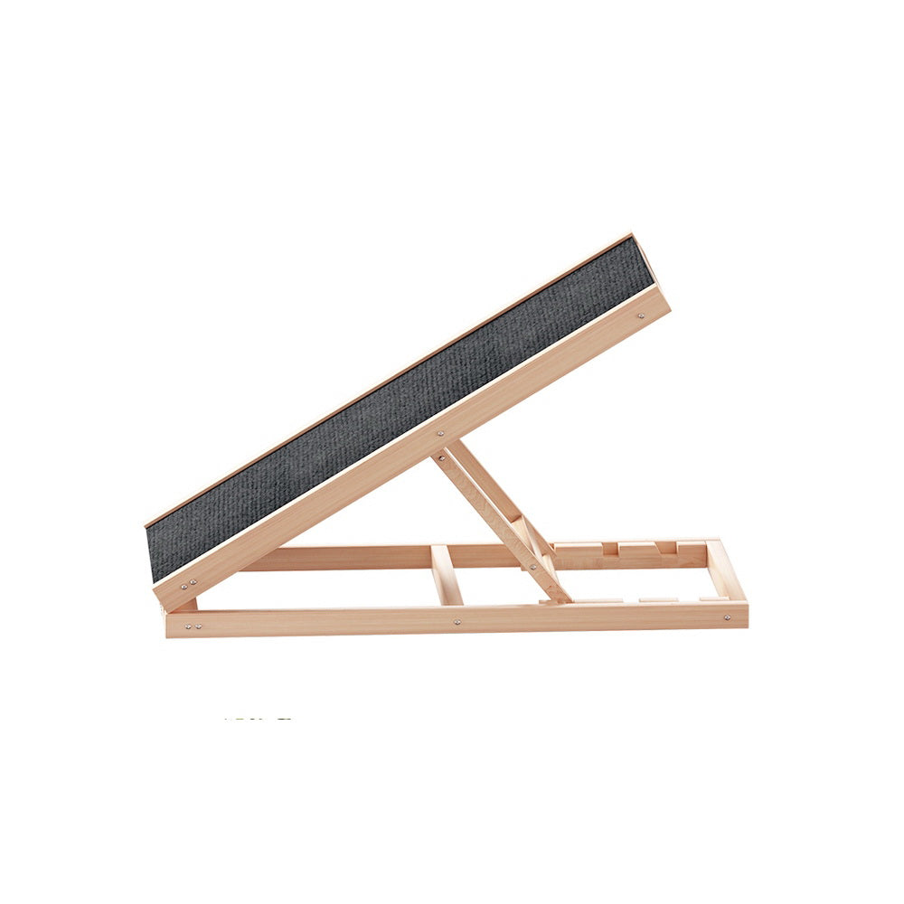 i.Pet Dog Ramp 70cm Adjustable Height Wooden Steps Stairs For Bed Sofa Car Foldable - view 3