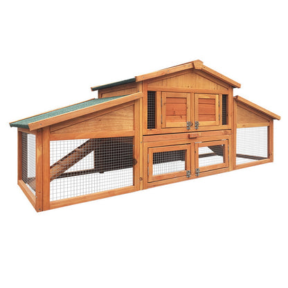i.Pet Chicken Coop Rabbit Hutch 169cm x 52cm x 72cm Large Chicken Coop Wooden House Run Cage - view 8