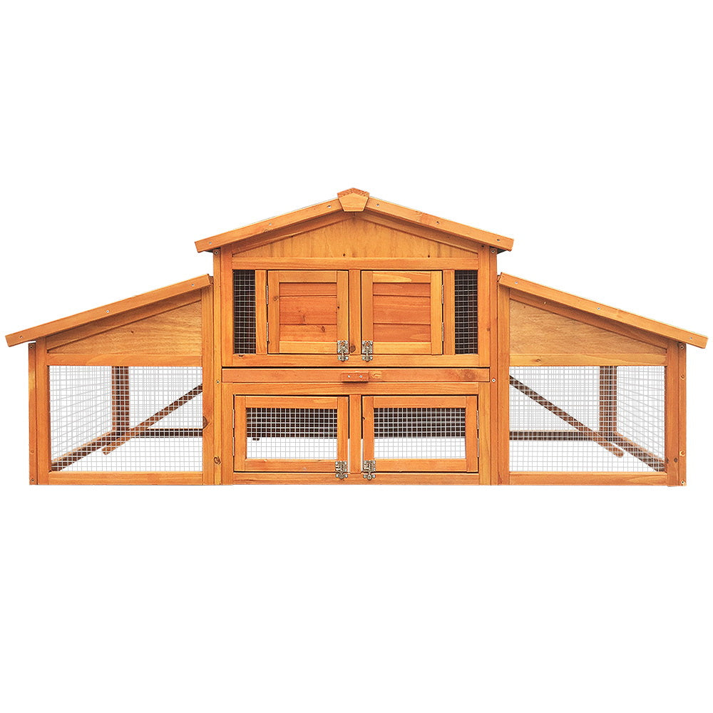 i.Pet Chicken Coop Rabbit Hutch 169cm x 52cm x 72cm Large Chicken Coop Wooden House Run Cage - view 3