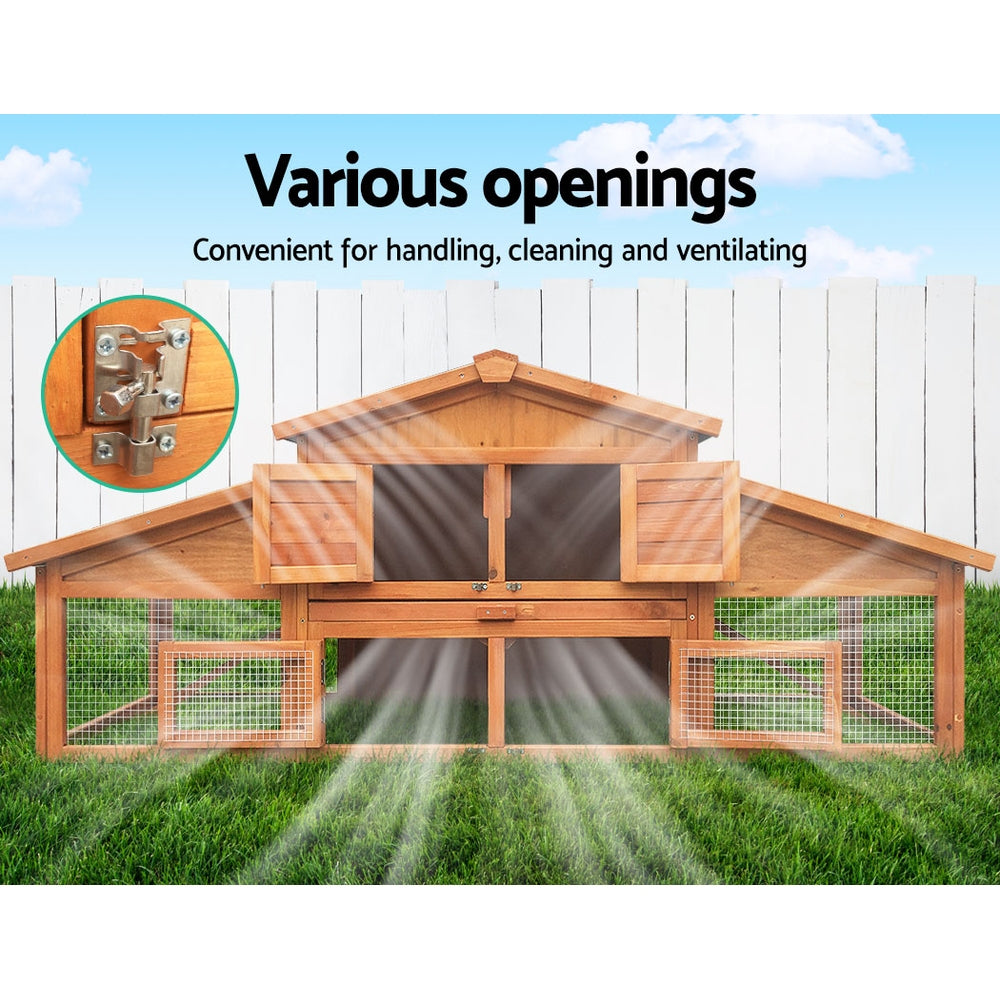 i.Pet Chicken Coop Rabbit Hutch 169cm x 52cm x 72cm Large Chicken Coop Wooden House Run Cage - view 7