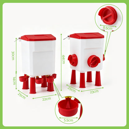 Giantz 12kg Chicken Feeder and 11L Waterer Set Large Capacity Poultry Drinker Kit - view 3