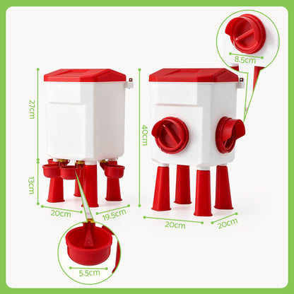Giantz 8kg Chicken Feeder and 7L Waterer Set Large Capacity Poultry Drinker Kit - view 3