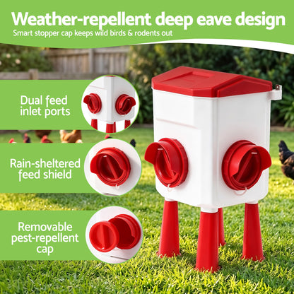 Giantz 8kg Chicken Feeder and 7L Waterer Set Large Capacity Poultry Drinker Kit - view 6