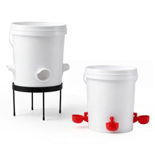 Giantz 20L X2 Chicken Feeder Waterer Set Automatic Poultry Dispenser Metal Stand - view 2