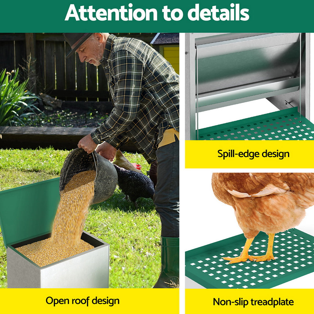 Giantz Automatic Chicken Feeder Port Coop Chick Poultry Treadle Self Opening - view 6