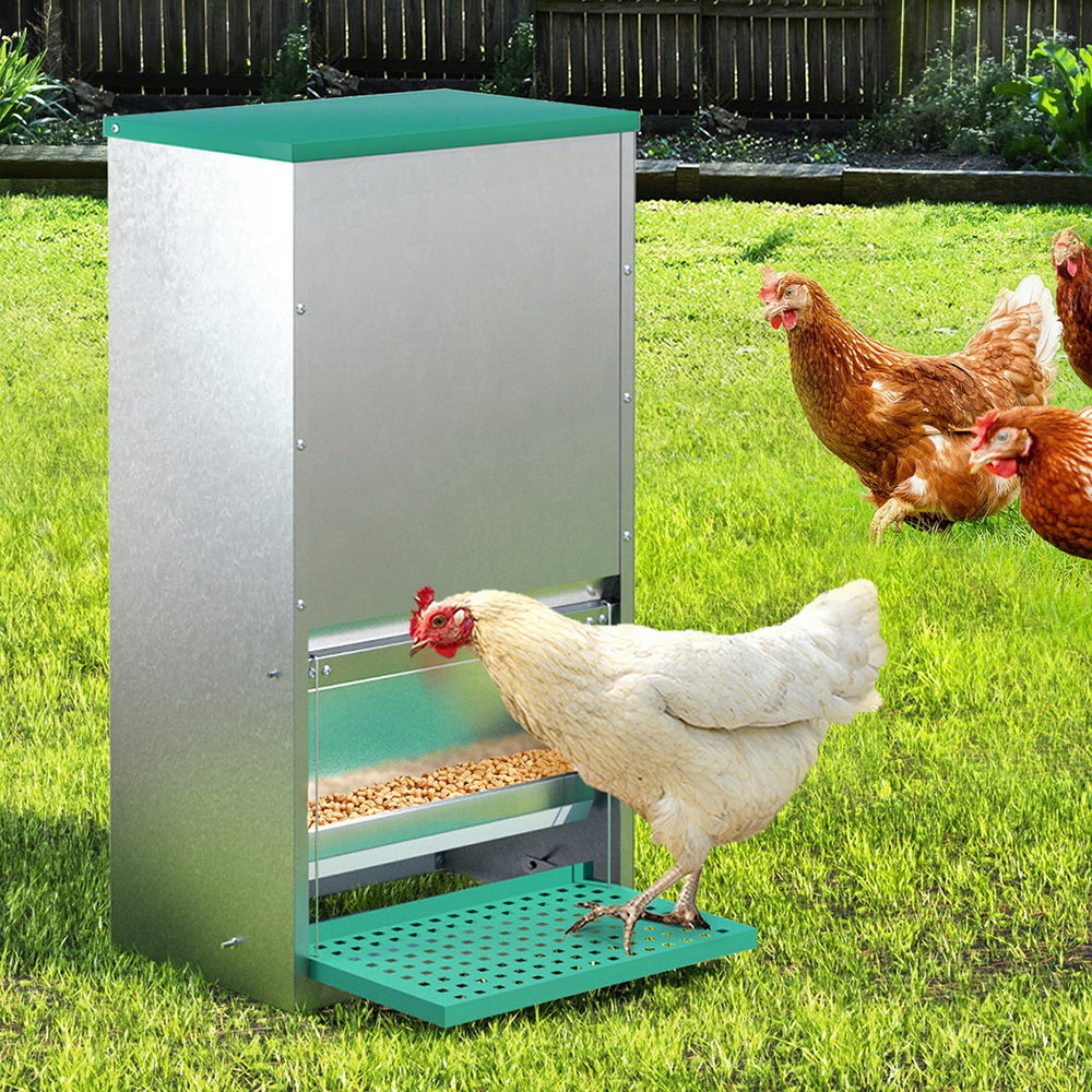 Giantz Automatic Chicken Feeder Port Coop Chick Poultry Treadle Self Opening - view 7