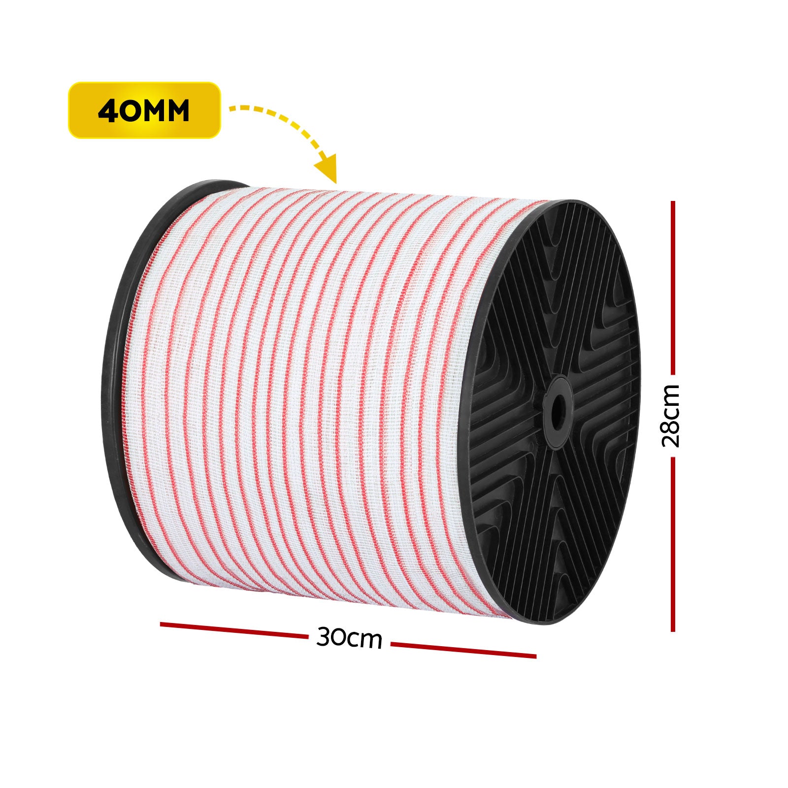 Giantz Electric Fence Tape Polytape 400M Electric Fence Wire Red White - view 7