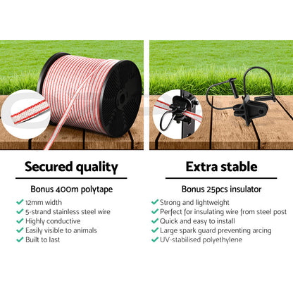 Giantz Electric Fence Poly Tape 400M Insulator - view 6