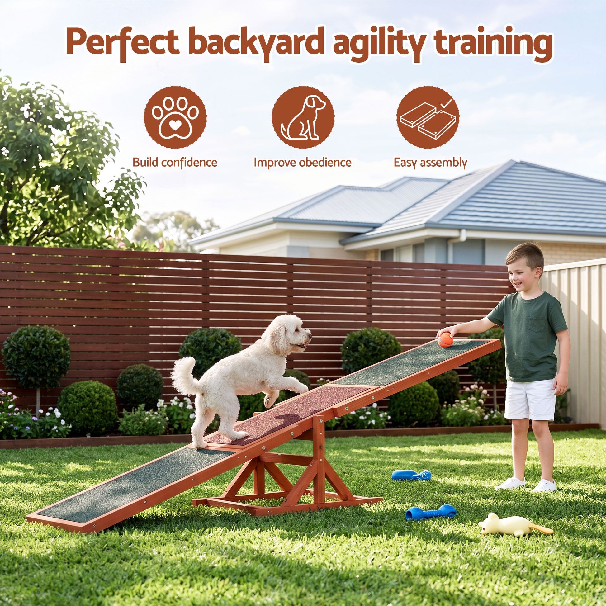 i.Pet Dog Agility Equipment Pet Seesaw Obedience Training Puppy Obstacle Outdoor Play 180cm - view 8