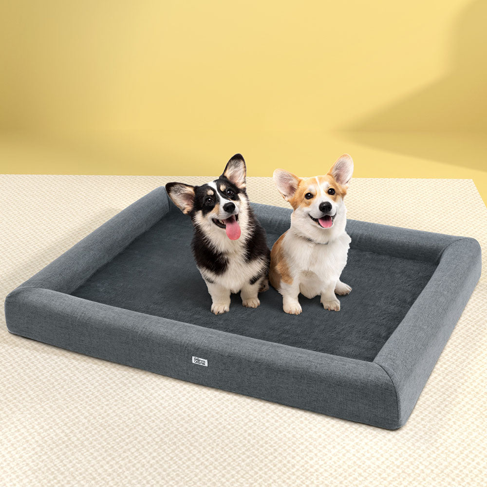 i.Pet Pet Bed Dog Cat Extra Large Calming Soft Sofa Cushion Egg Crate Washable Grey - view 7