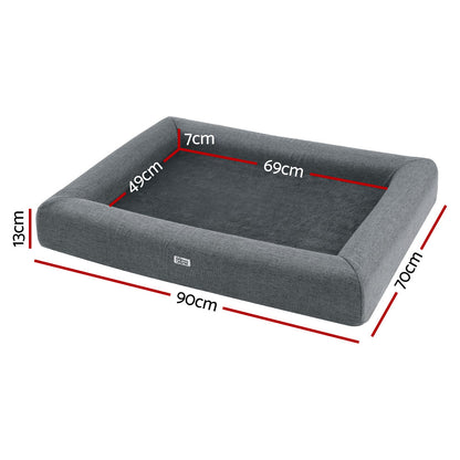 i.Pet Pet Bed Dog Cat Large Calming Soft Sofa Cushion Egg Crate Washable Grey - view 2