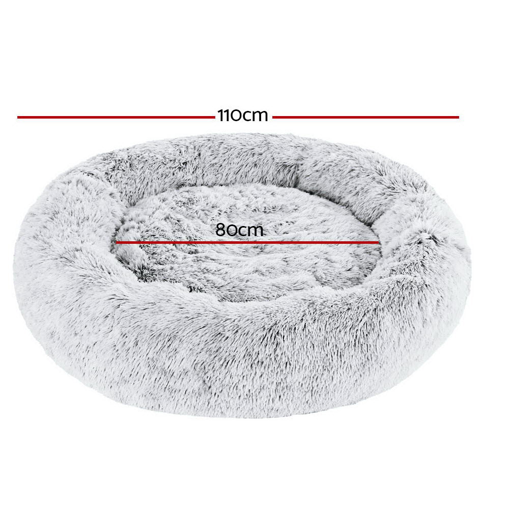 i.Pet Pet Bed Dog Cat 110cm Calming Extra Large Soft Plush Light Charcoal - view 2