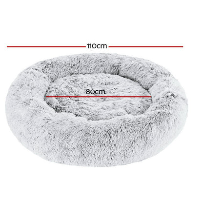 i.Pet Pet Bed Dog Cat 110cm Calming Extra Large Soft Plush Light Charcoal - view 2