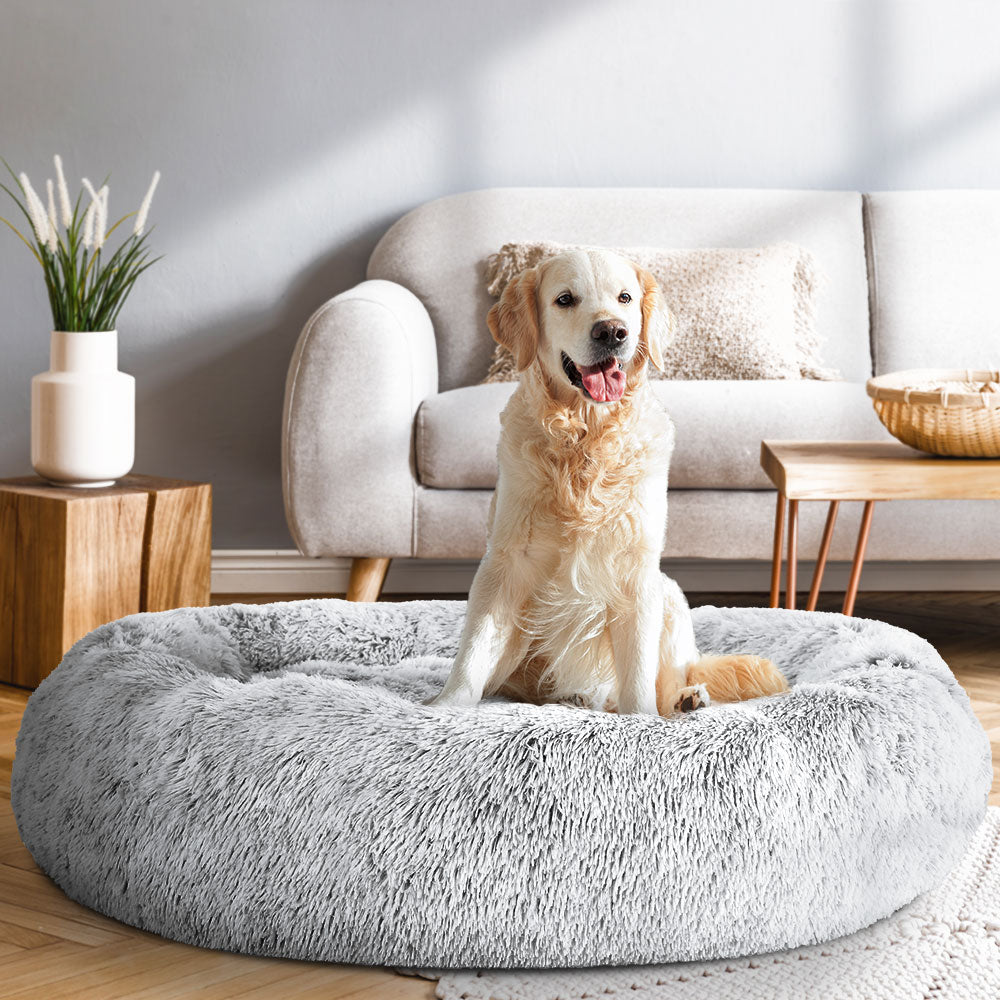 i.Pet Pet Bed Dog Cat 110cm Calming Extra Large Soft Plush Light Charcoal - view 7