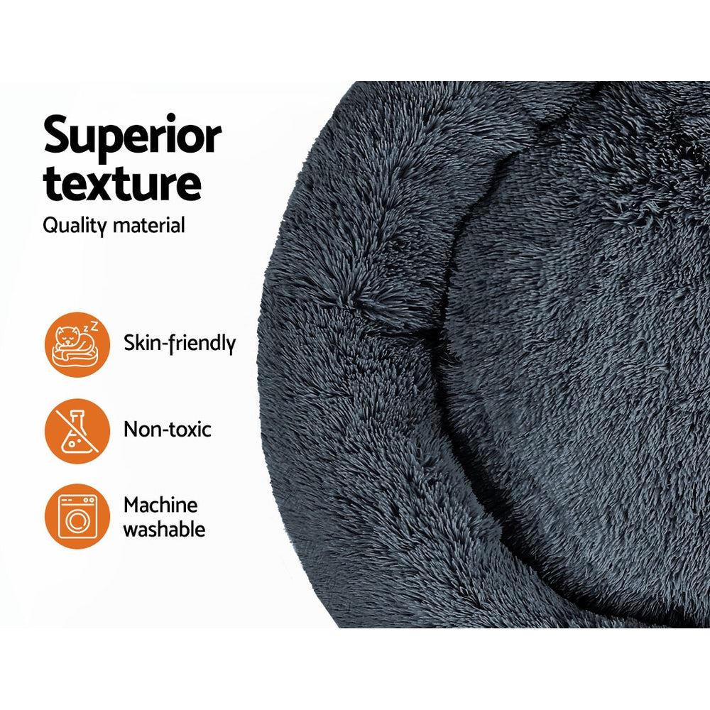 i.Pet Pet Bed Dog Cat 110cm Calming Extra Large Soft Plush Dark Grey - view 4